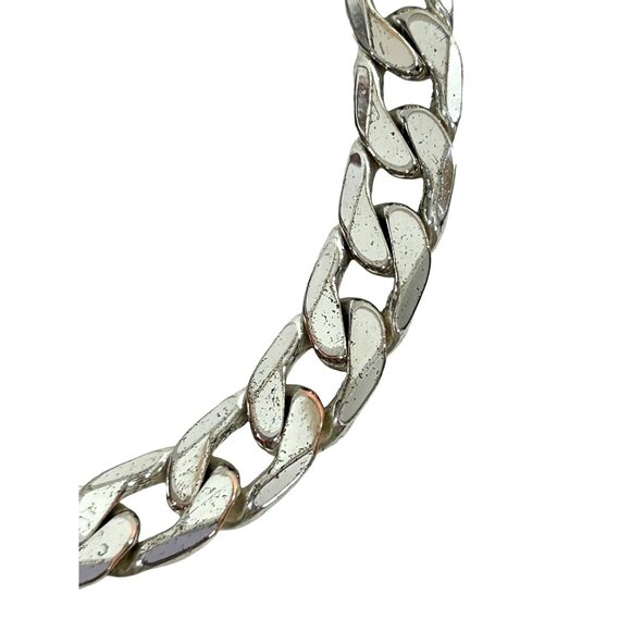 Unisex Stainless Steel Bracelet Flat Curb Cuban Chain 8.25” x 8mm Lobster Claw - Picture 4 of 10